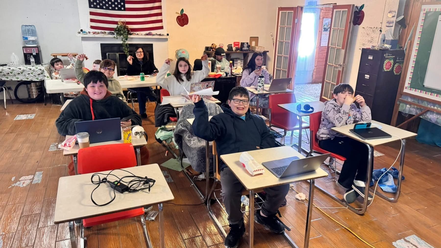 Students learning together inside a Choices Education Center classroom