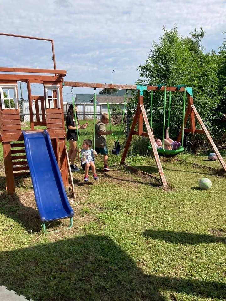 Children playing outside on the Choices Education Center playground